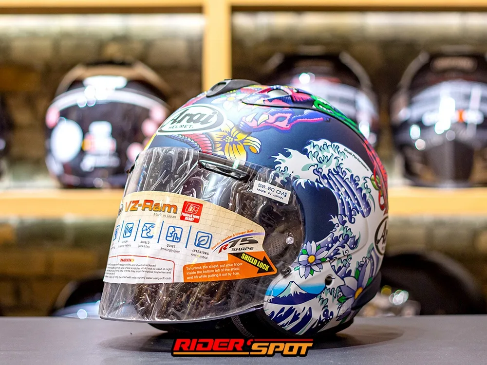 ARAI VZ-RAM Oriental Flat Blue Helmet - Gambar 6