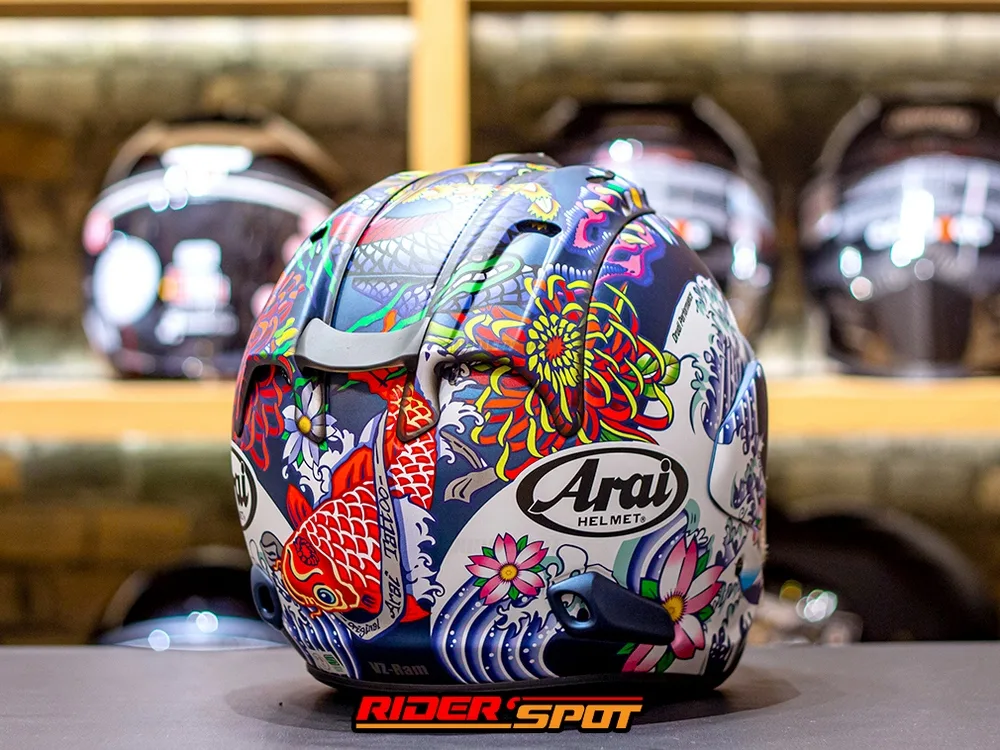 ARAI VZ-RAM Oriental Flat Blue Helmet - Gambar 4