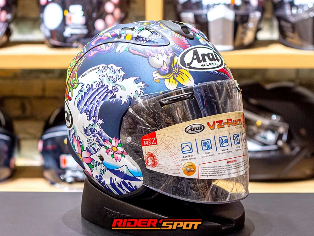 ARAI VZ-RAM Oriental Flat Blue Helmet - Gambar 2