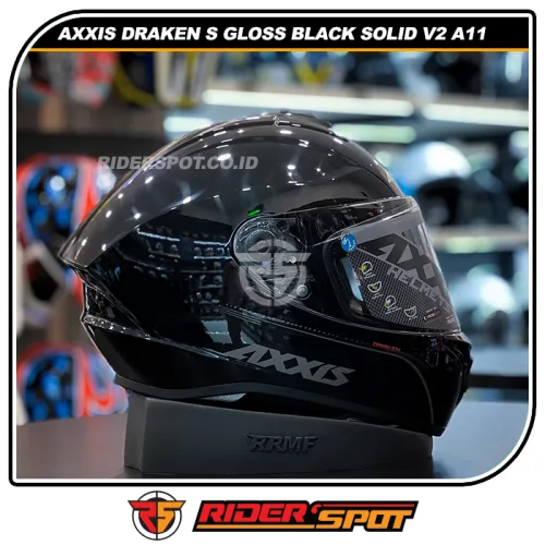 AXXIS Draken S Gloss Black Solid V2 A11 Helmet
