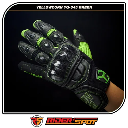 YELLOWCORN Glove YG-345 Green Mesh