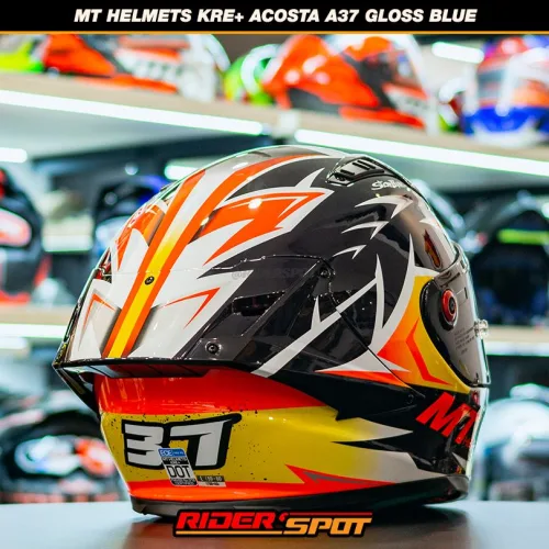 MT HELMETS KRE+ Acosta A37 Gloss Blue Helmet – Riderspot