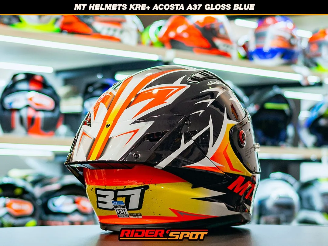 MT HELMETS KRE+ Acosta A37 Gloss Blue Helmet – Riderspot