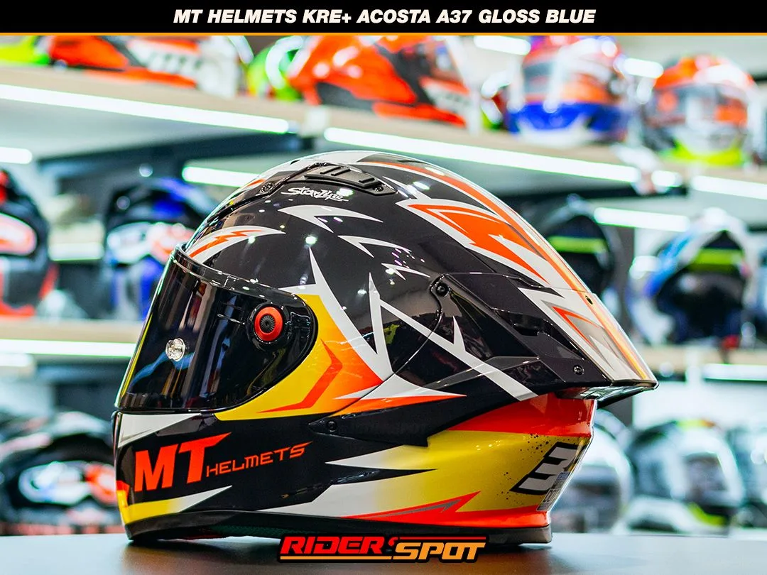 MT HELMETS KRE+ Acosta A37 Gloss Blue Helmet – Riderspot