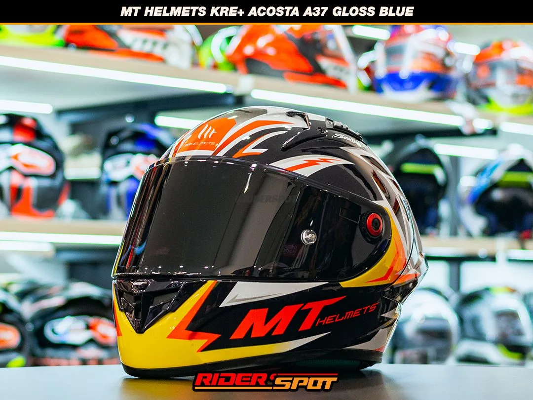MT HELMETS KRE+ Acosta A37 Gloss Blue Helmet – Riderspot