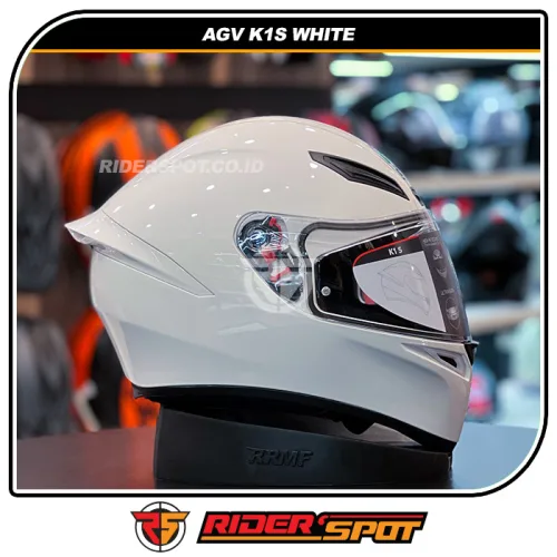 AGV K1 S White Glossy Putih Solid Helmet