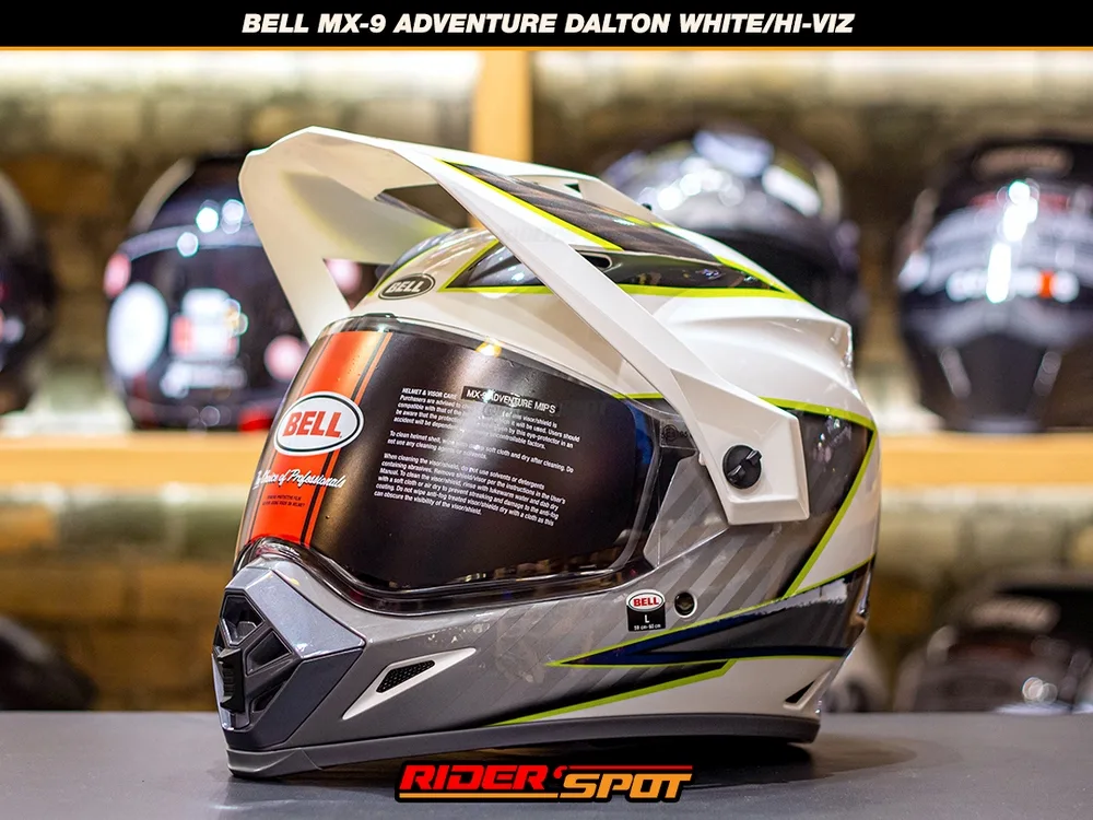 BELL MX-9 Adventure Mips Dalton Gloss White Hi-Viz Yellow Helmet