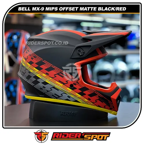 BELL MX-9 Mips Offset Matte Black Red Helmet