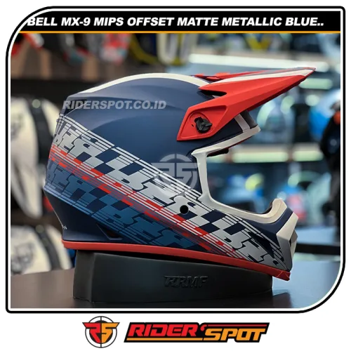 Bell MX-9 MIPS Offset Matte Metallic Blue White Helmet