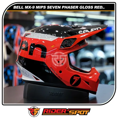 BELL MX-9 Mips Seven Phaser Gloss Red/Black Helmet