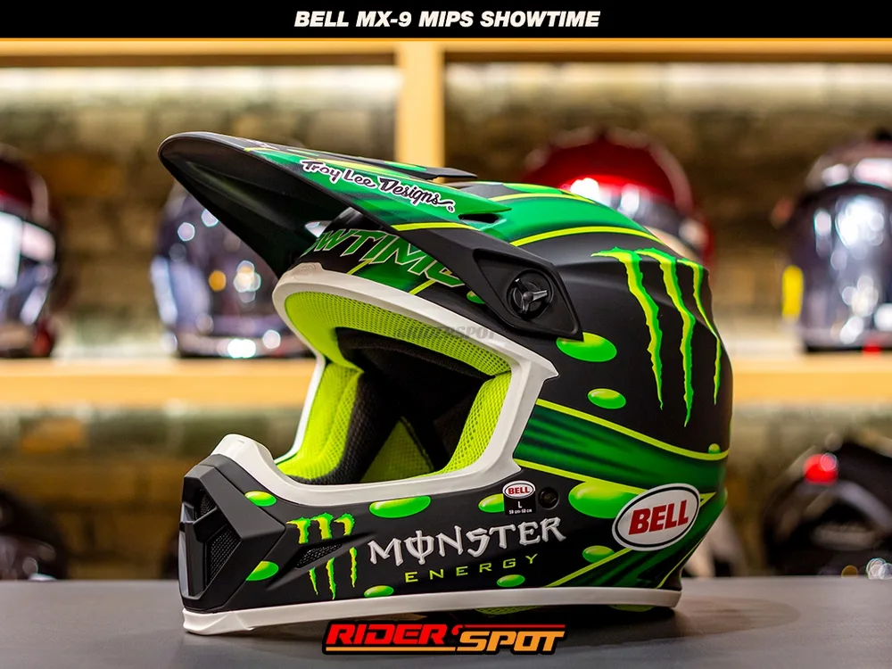 BELL MX-9 Mips Mcgrath Showtime Replica Matte Black Green Helmet