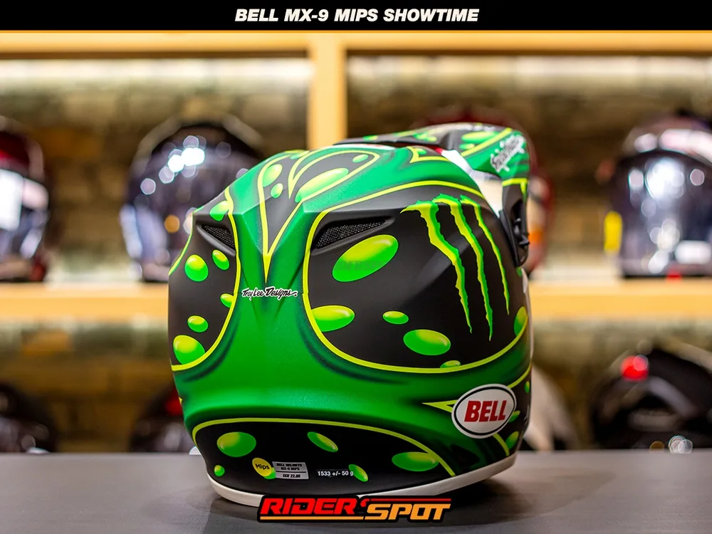 BELL MX-9 MIPS Showtime ベル BELL MX-9 Mips Mcgrath Showtime Replica Matte Black Green Helmet