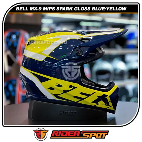 BELL MX-9 MIPS Spark Gloss Blue-Yellow Helmet