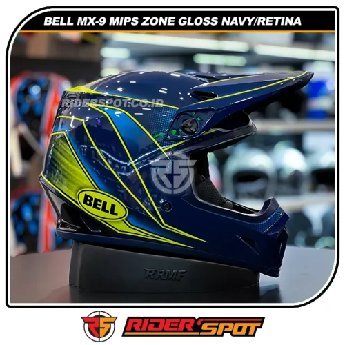 BELL MX-9 Mips Zone Gloss Navy Retina Helmet