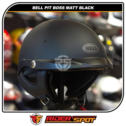 Bell Pit Boss Matt Black Retro Helmet