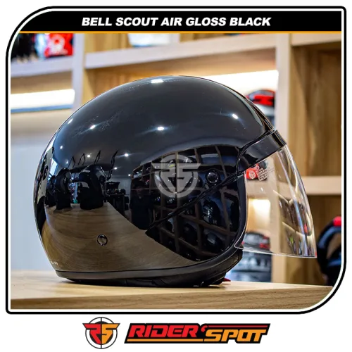 Bell Scout Air Gloss Black Retro Helmet