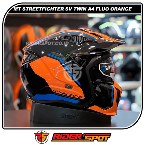 MT HELMETS Streetfighter SV Twin A4 Fluo Orange Helmets