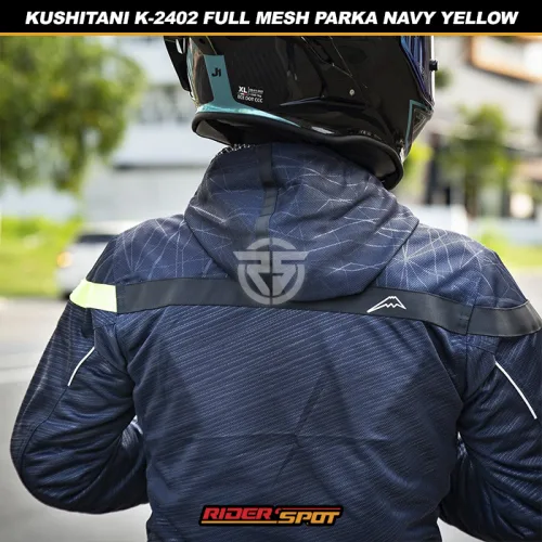Kushitani Jacket K-2402 Full Mesh Parka Navy Yellow – Riderspot