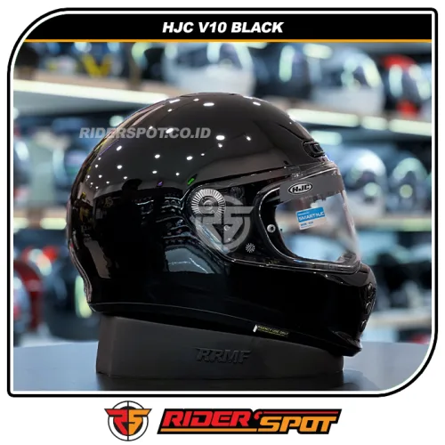 HJC V10 Black Gloss Vintage Helmet