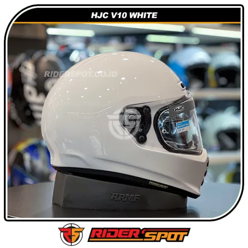 HJC V10 White Vintage Helmet