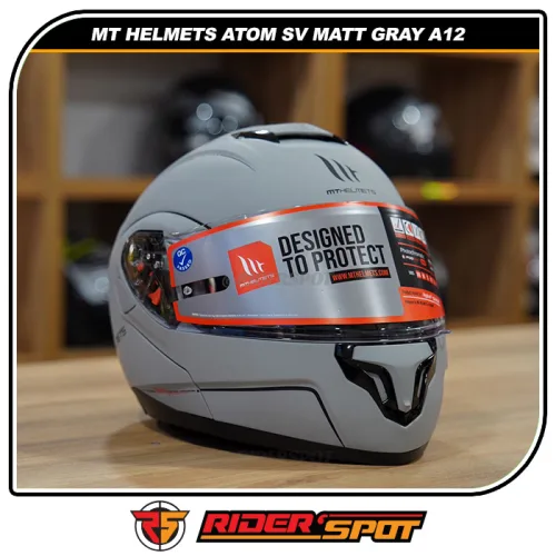 MT Helmets Atom SV Matt Gray A12 Helmet