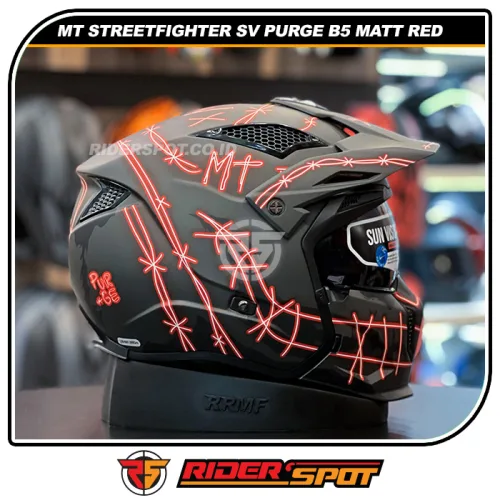 MT HELMETS Streetfighter SV Purge B5 Matt Red Helmets