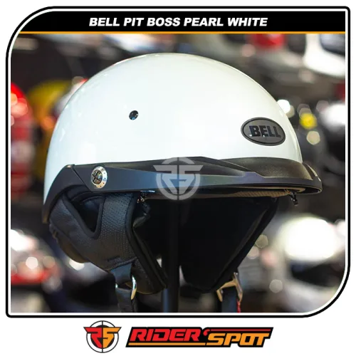 Bell Pit Boss Pearl White Retro Helmet