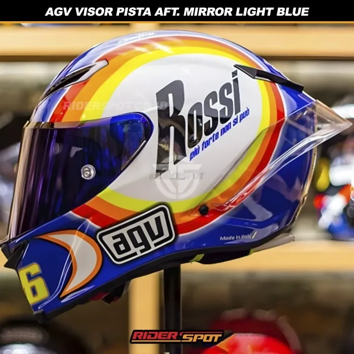 AGV Visor Pista Aftermarket Mirror Light Blue