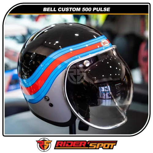 BELL Custom 500 Pulse Gloss Black Blue Red Helmet