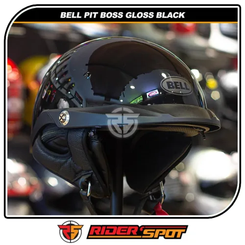 Bell Pit Boss Gloss Black Retro Helmet