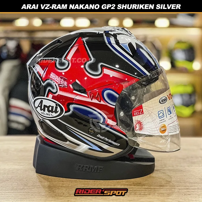 ARAI VZ-RAM Nakano GP2 Shuriken Silver Helmet – Riderspot