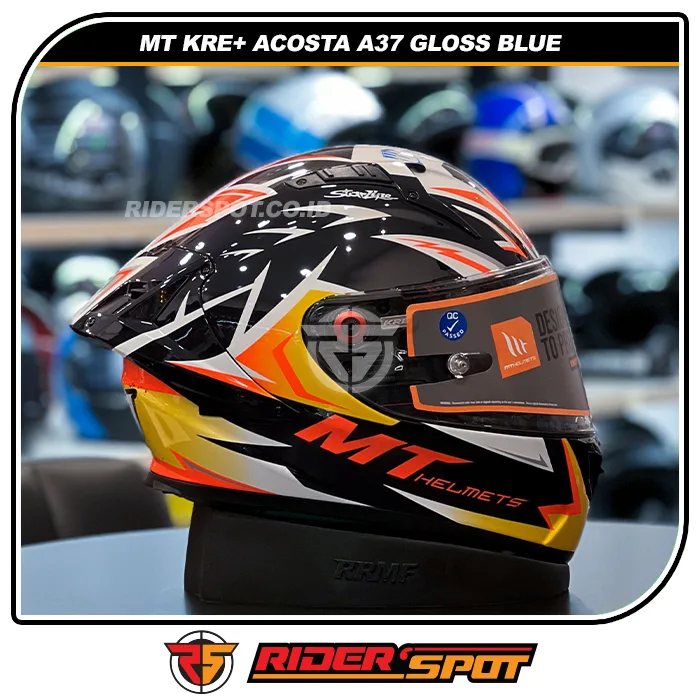 MT HELMETS KRE+ Acosta A37 Gloss Blue Helmet – Riderspot