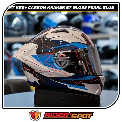MT HELMETS KRE+ Carbon Kraker B7 Gloss Pearl Blue
