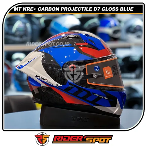 MT HELMETS KRE+ Carbon Projectile D7 Gloss Blue