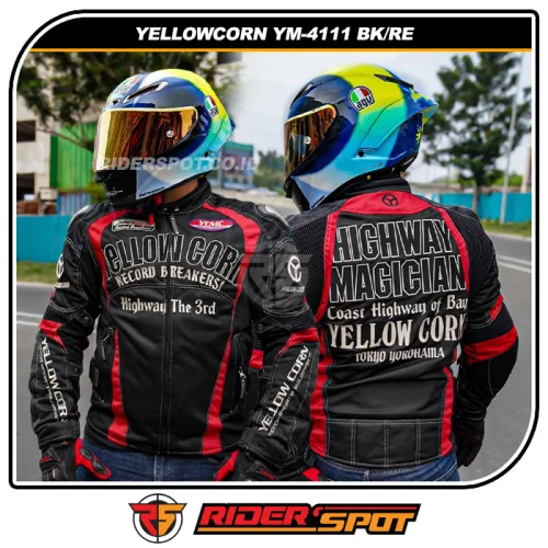 YELLOWCORN Mesh Jacket YM-4111 Black Red