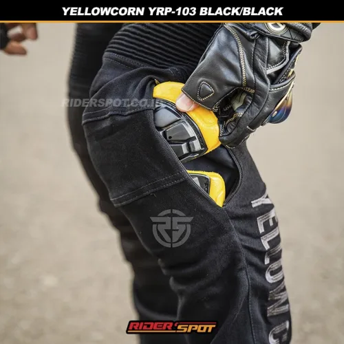 YELLOWCORN Riding Pants YRP-103 Protective Stretch Black – Riderspot