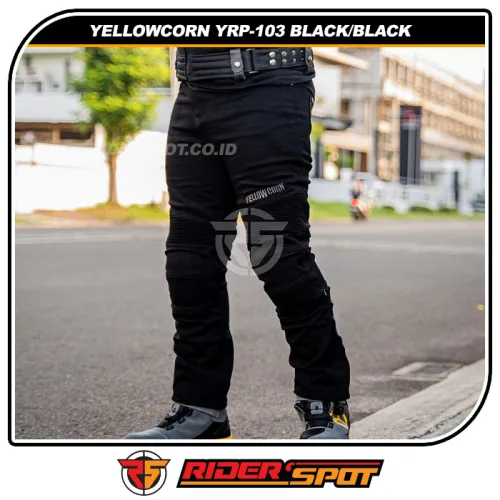 Yellowcorn Pants YRP-103 Black/Black Riding Stretch Denim