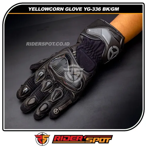 YELLOWCORN Mesh Glove YG-336 Black Gunmetal