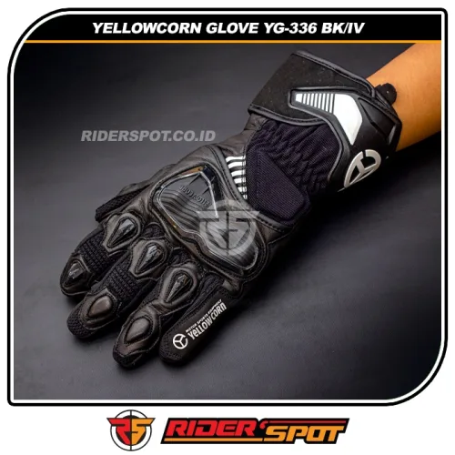 YELLOWCORN Mesh Glove YG-336 Black Ivory