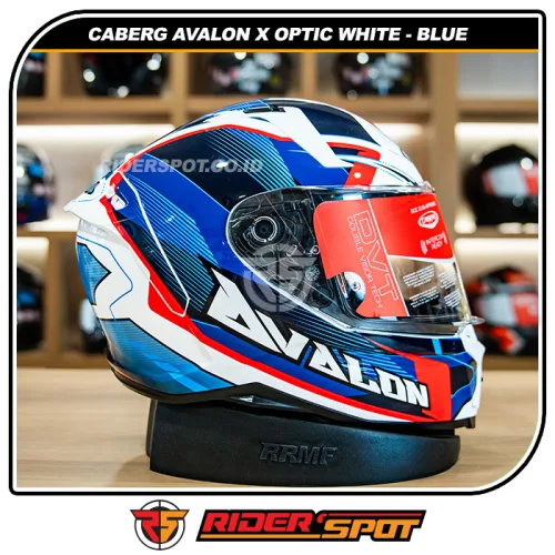 CABERG Avalon X Optic D6 White / Blue / Red Helmet