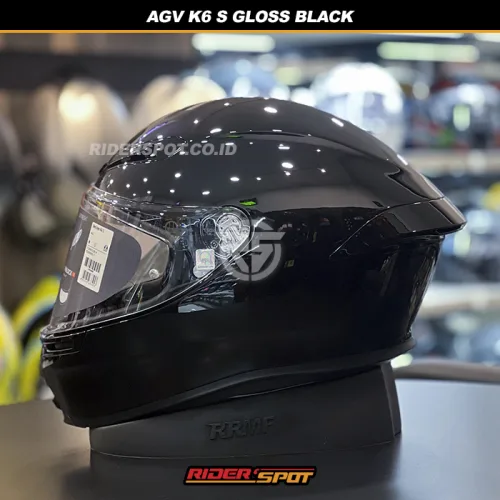 AGV K6S Gloss Black Helmet - Asian Fit – Riderspot