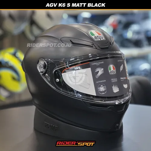 AGV K6S Matt Black Helmet - Asian Fit – Riderspot
