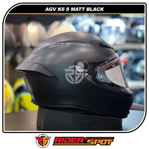 AGV K6S Matt Black Helmet - Asian Fit – Riderspot