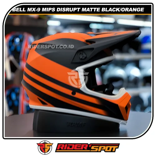 BELL MX-9 Mips Disrupt Black Orange Helmet