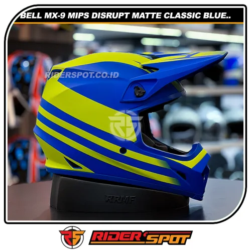 BELL MX-9 Mips Disrupt Classic Blue Hi-Viz Helmet