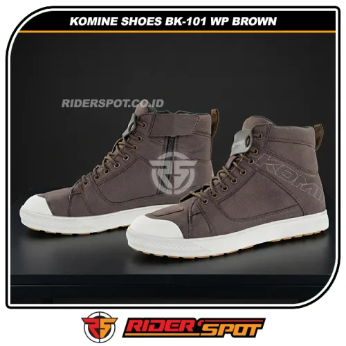 KOMINE Shoes BK-101 Brown Waterproof Riding Sneakers