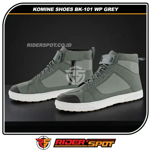 KOMINE Shoes BK-101 Grey Waterproof Riding Sneakers