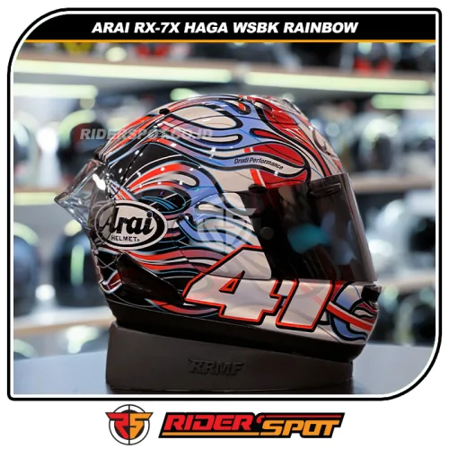 ARAI RX-7X Haga WSBK Rainbow Helmet