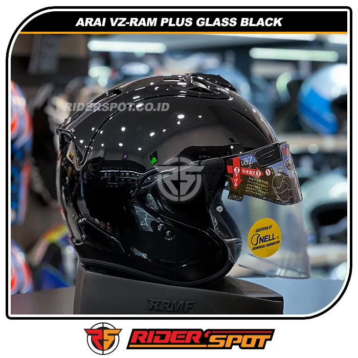 Arai VZ-Ram PLUS XL 61-62 グラス黒 替シールド付 ARAI VZ-RAM Plus Glass Black Helmet – Riderspot