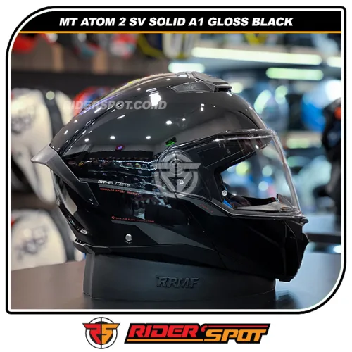 MT HELMETS Atom 2 SV Solid A1 Gloss Black Helmet